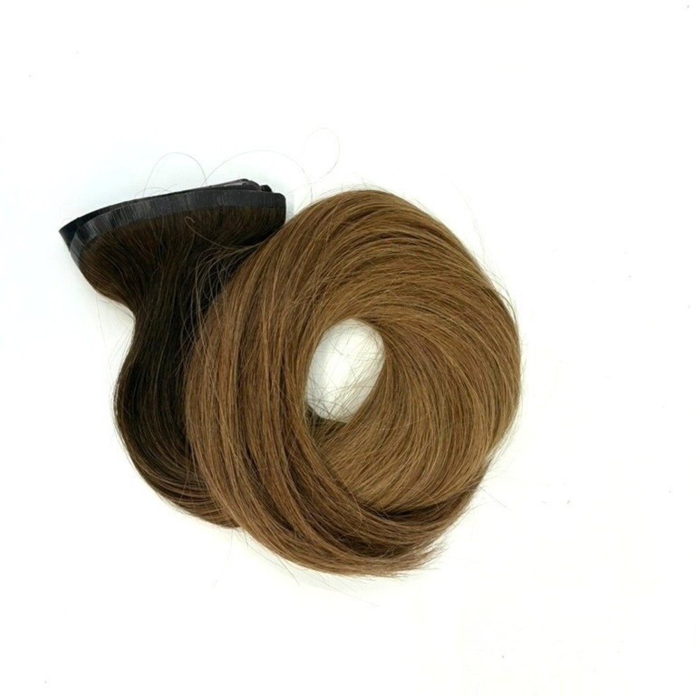 Glam Seamless Invisi-Clip Hair Extensions #2/6 Balayage 7 Wefts 22" 170g Unworn
